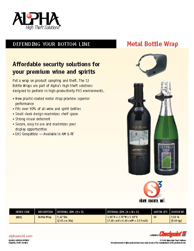 Metal Bottle Wrap酒扣標 防盜標籤